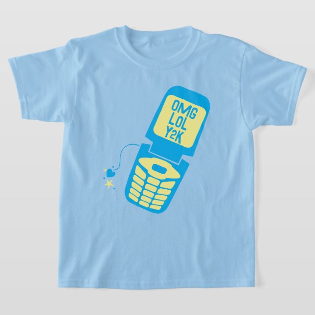 Camiseta Retro Blue Flip Phone (Distribución)