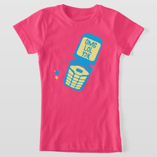 Camiseta Retro Blue Flip Phone (Distribución)