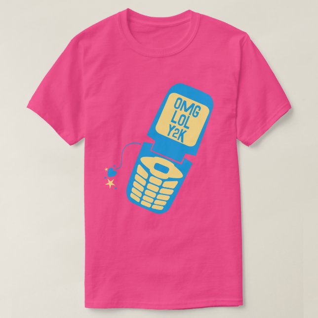 Camiseta Retro Blue Flip Phone (Diseño del anverso)