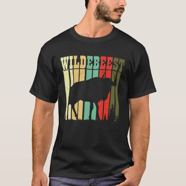 Camiseta Retro Blue Wildebeest Gnu Antelope Trophy Sport Hu (Anverso)