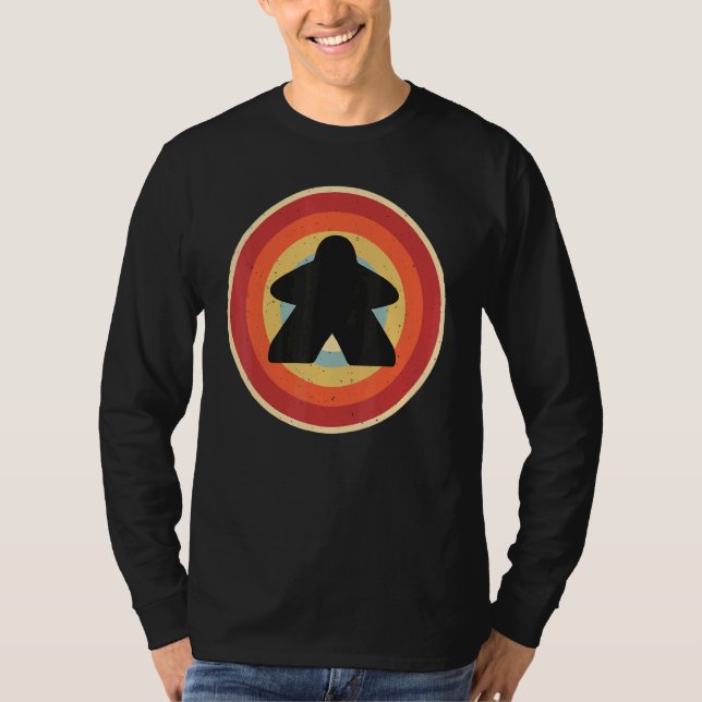 Camiseta Retro Boardgaming Meeple Boardgame  Board Game Pla (Anverso)