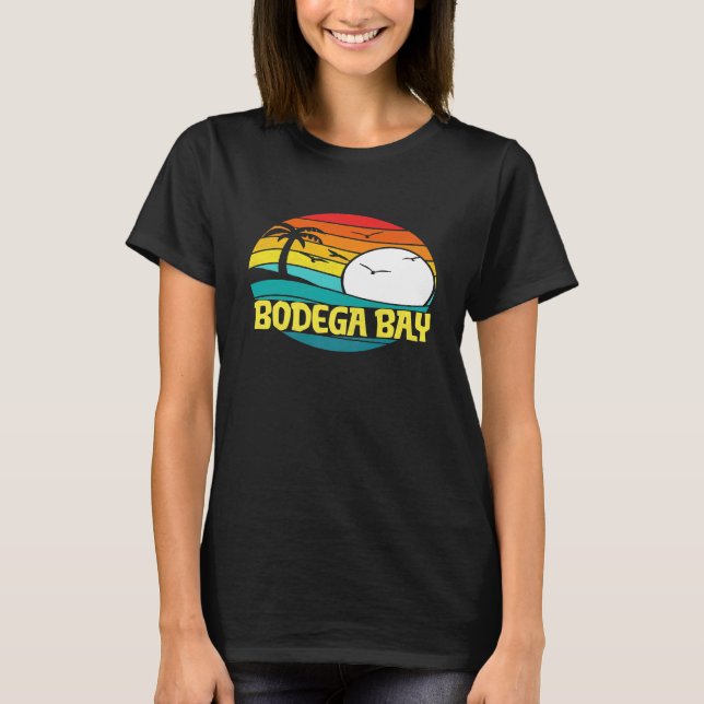 Camiseta Retro Bodega Bay Sun Surf 80 Gráfica Premium (Anverso)