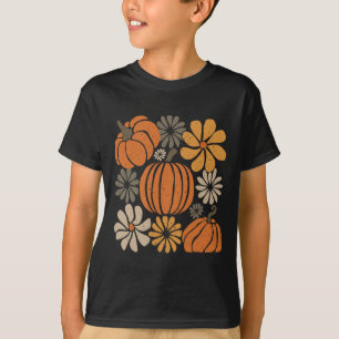 Camiseta Retro Boho Floral Cute Calabaza Otoño Día de Acció