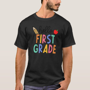 Camiseta Retro Boho Hello First Grade Fun 1st Grader Back T