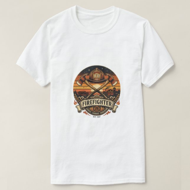 Camiseta Retro Bombero FD 1947 (Diseño del anverso)
