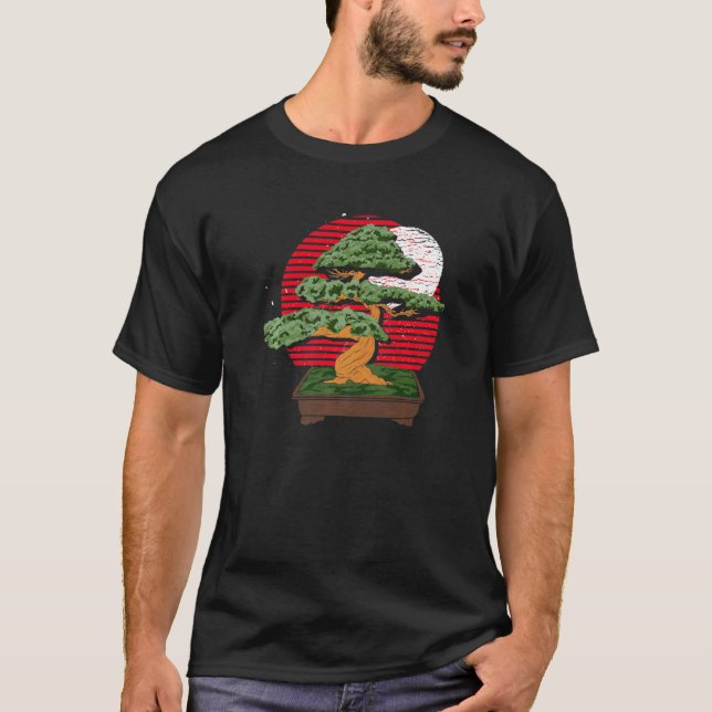 Camiseta Retro Bonsai de la cultura japonesa de arte estéti (Anverso)