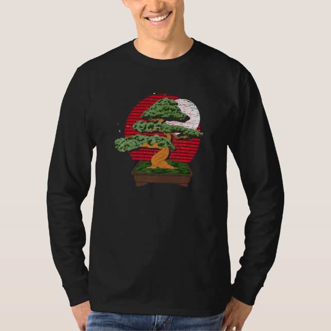 Camiseta Retro Bonsai de la cultura japonesa de arte estéti (Anverso)