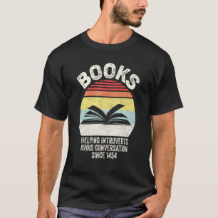 Camiseta Retro Book Helping Introverts Avoid Conversation S