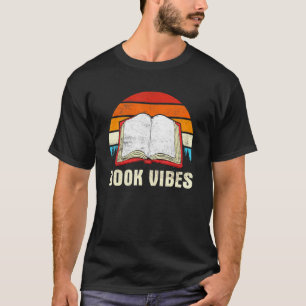 Camiseta Retro Book Vibes Vintage Reading Reader Graphic