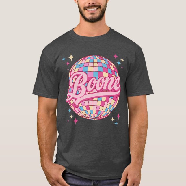 Camiseta Retro Boone Nombre Personalizado Disco 80 (Anverso)