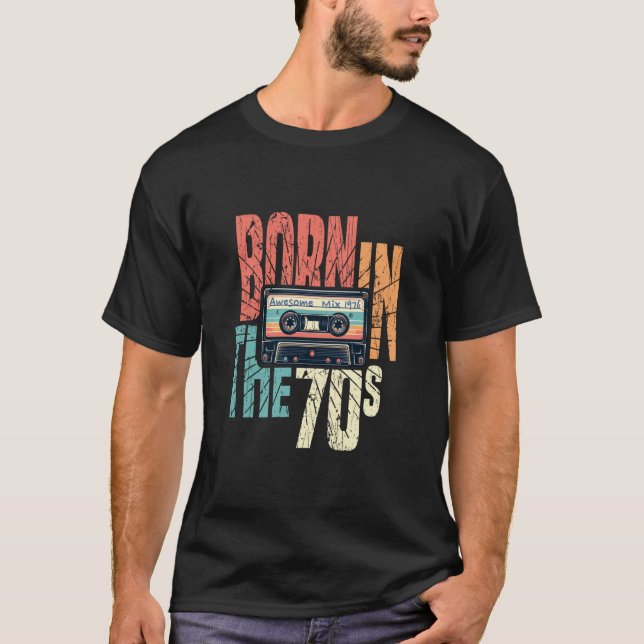 Camiseta Retro Born in the 70s u2013 Awesome Mix 1976 (Anverso)