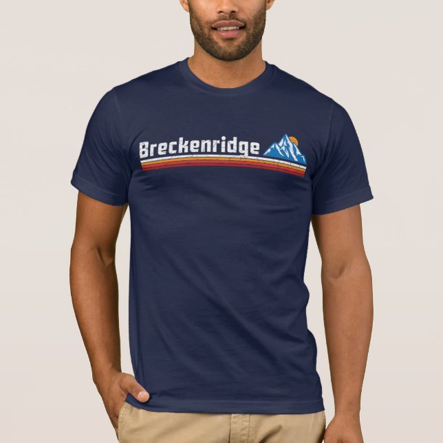 Camiseta Retro Breckenridge Mountain Ski Sunset (Anverso)