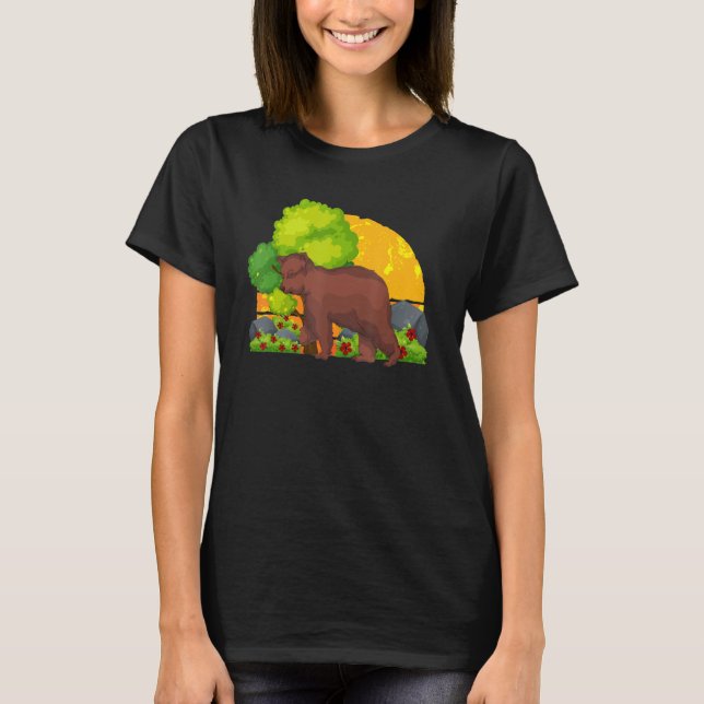Camiseta Retro Brown Bear Forest Animal Wildlife Nature Bea (Anverso)