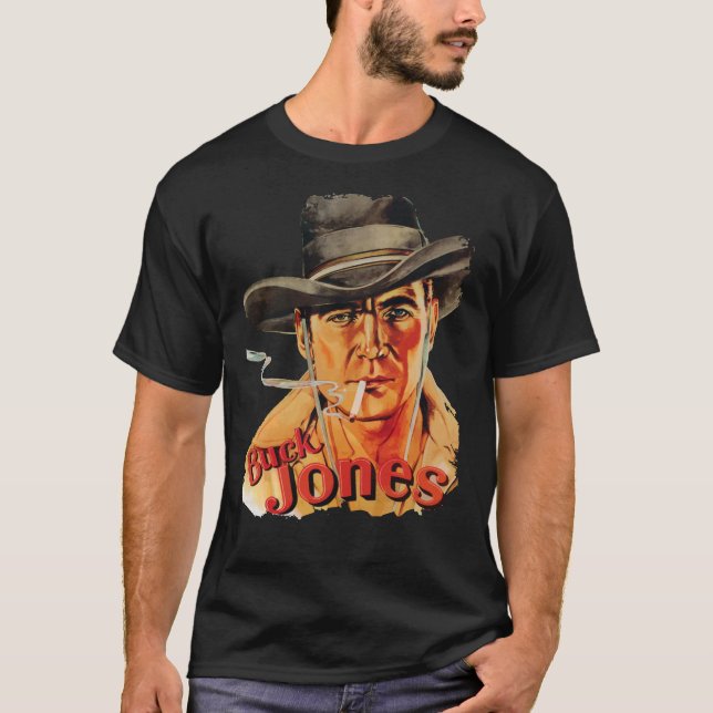Camiseta Retro Buck Jones with Cigarette Classic T-Shirt (Anverso)