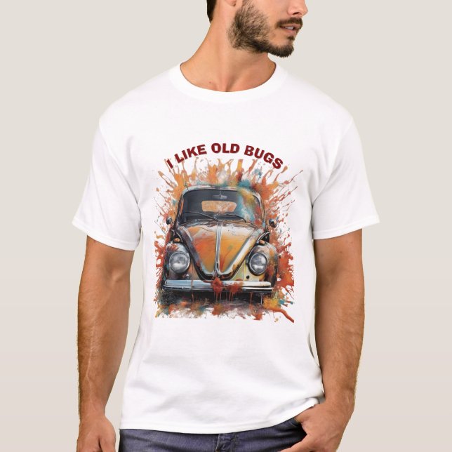 Camiseta Retro Bug – Vintage Car Splash Art (Anverso)