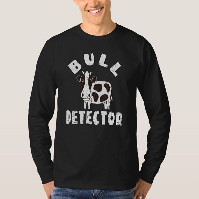 Camiseta Retro Bull Detector   Fun B S  Bull Cow Joke (Anverso)