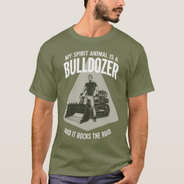 Camiseta Retro Bulldozer Driver Silhouette Minimalist Green