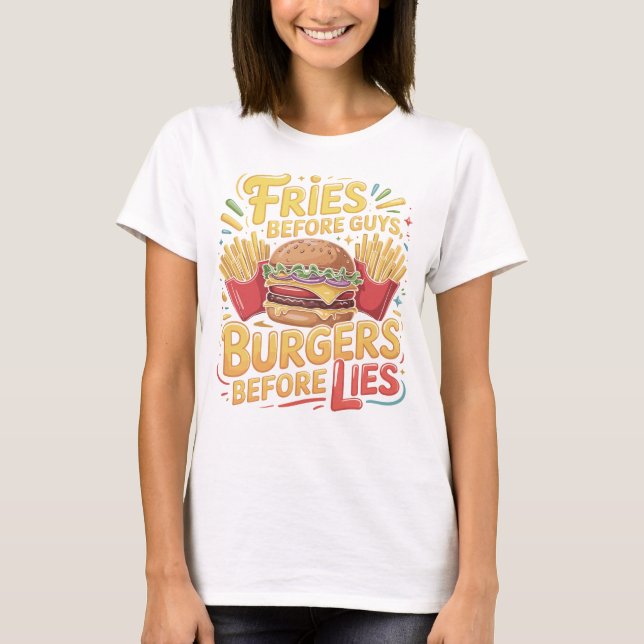 Camiseta Retro Burger Lover Quote T-Shirt Design for Foodie (Anverso)