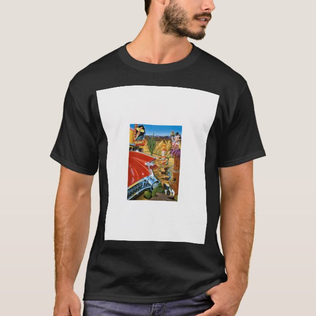 Camiseta Retro Cadillac In The Desert With A Big Boy (Anverso)