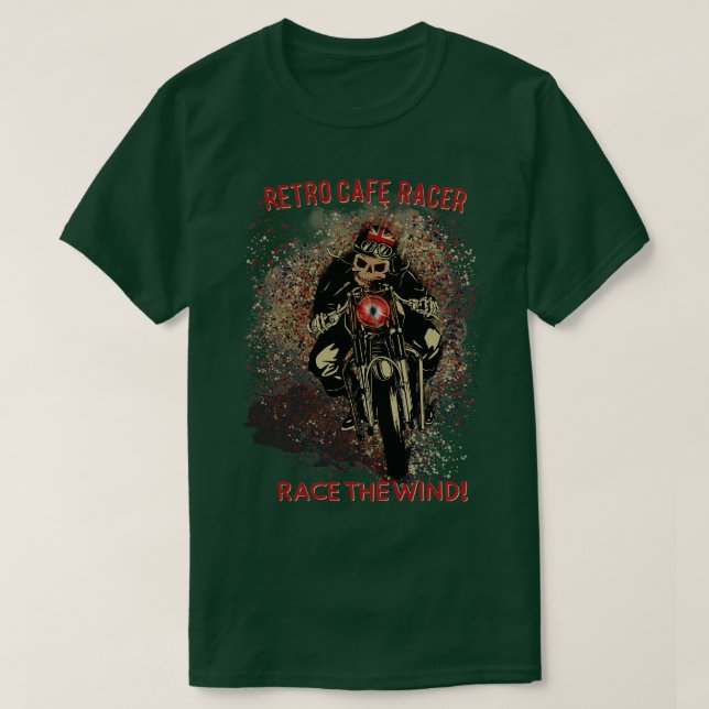 Camiseta Retro Cafe Racer Race como el viento (Diseño del anverso)