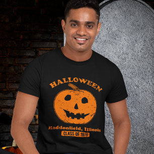 Camiseta Retro Calabaza de Halloween Haddonfield 1978
