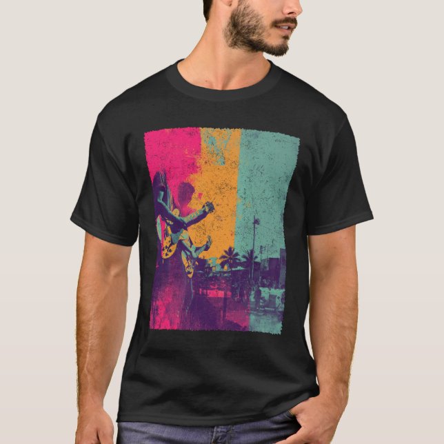 Camiseta Retro California Guitarists Vintage Rock Art. (Anverso)