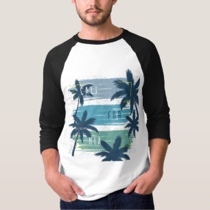 Camiseta Retro California Palm Tree- Beach Sunset Aestética