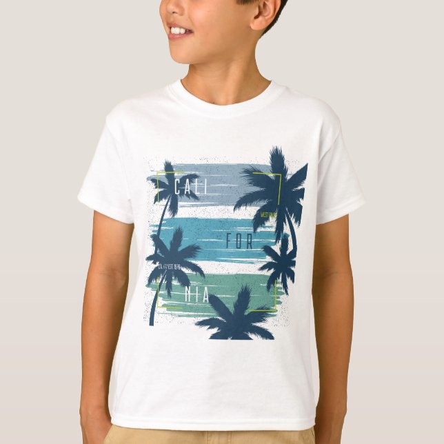 Camiseta Retro California Palm Tree- Beach Sunset Aestética (Anverso)