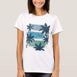 Camiseta Retro California Palm Tree- Beach Sunset Aestética