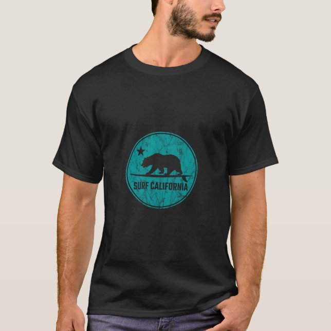 Camiseta Retro California Republic Bear Surf (Anverso)