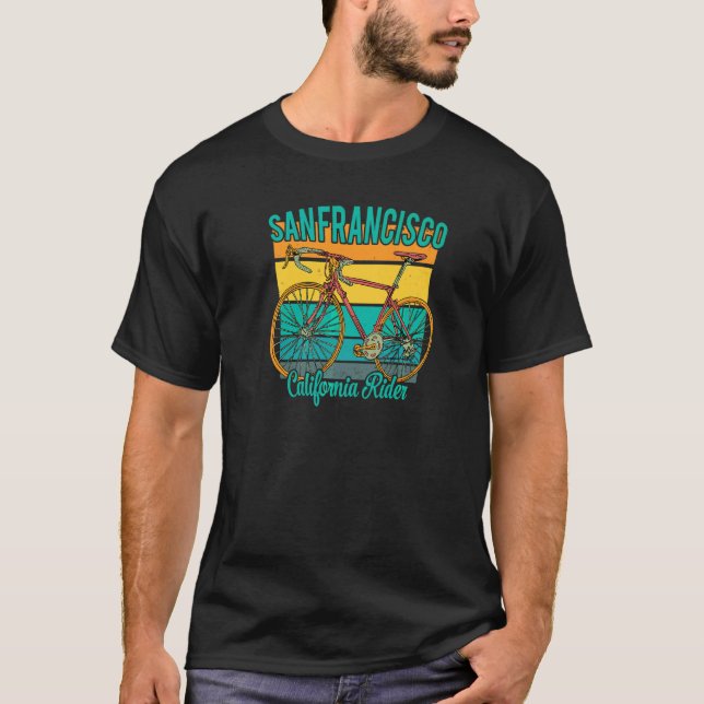 Camiseta Retro California Rider para San Francisco Bike Ent (Anverso)