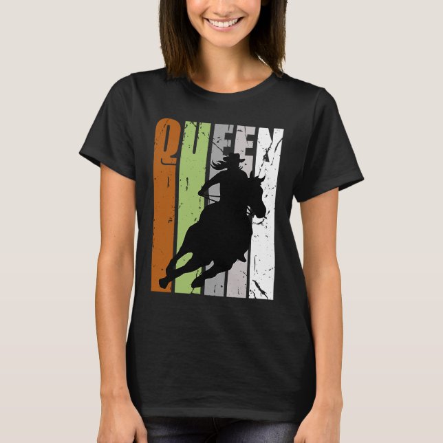 Camiseta Retro Camo Cowgirl Queen Rodeo Mujeres Racer de ba (Anverso)