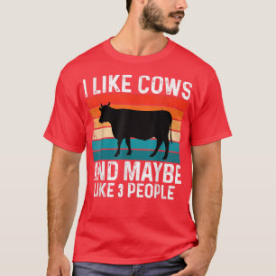 Camiseta Retro Campesino Me Gustan Las Vacas Y Quizá 3 Pers