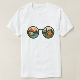 Camiseta Retro Camping Adventure Sunglasses Nature