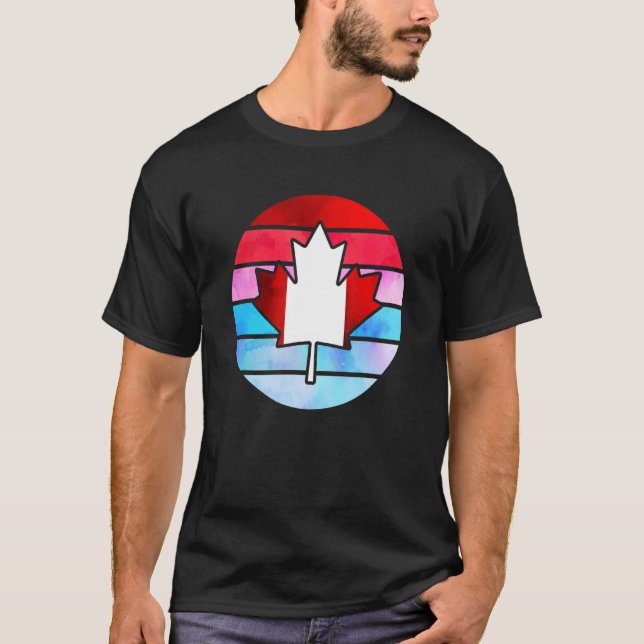 Camiseta Retro Canada Maple Leaf Feliz Día de Canadá (Anverso)