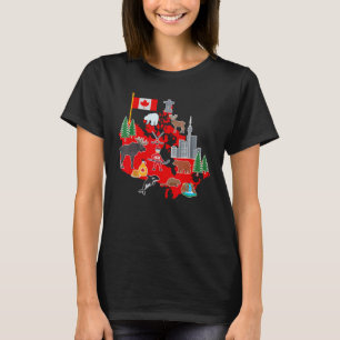 Camiseta Retro Canadá Rótulo y símbolos mapa hoja de arce C