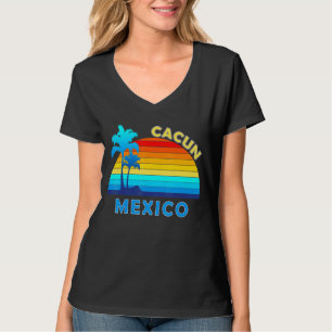Camiseta Retro Cancún Mexico Beach Summer Tropical Souvenir