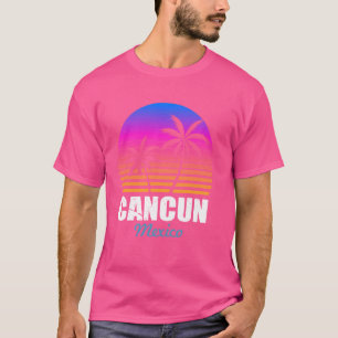 Camiseta Retro Cancún México Sunset Vintage Vacaciones Souv