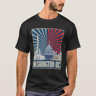 Camiseta Retro Capitol Hill Washington DC Bandera Americana