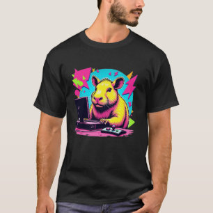 Camiseta Retro Capybara Gaming Retro Rodent Capybara Video