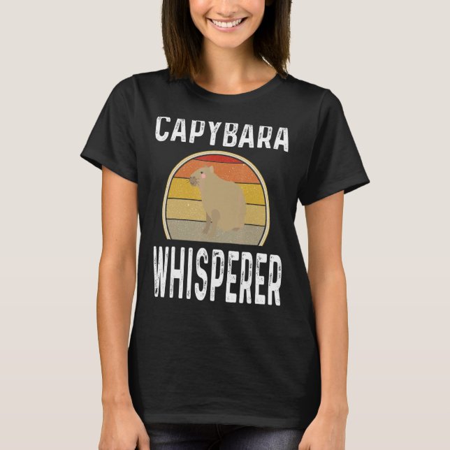 Camiseta Retro Capybara Whisperer Animal Sunset (Anverso)