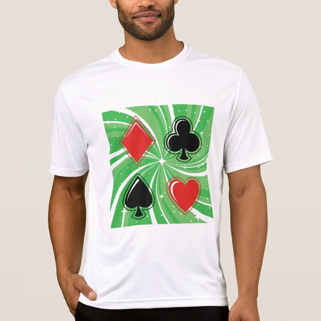 Camiseta Retro Card Suits Vibrant Red and Black (Anverso)