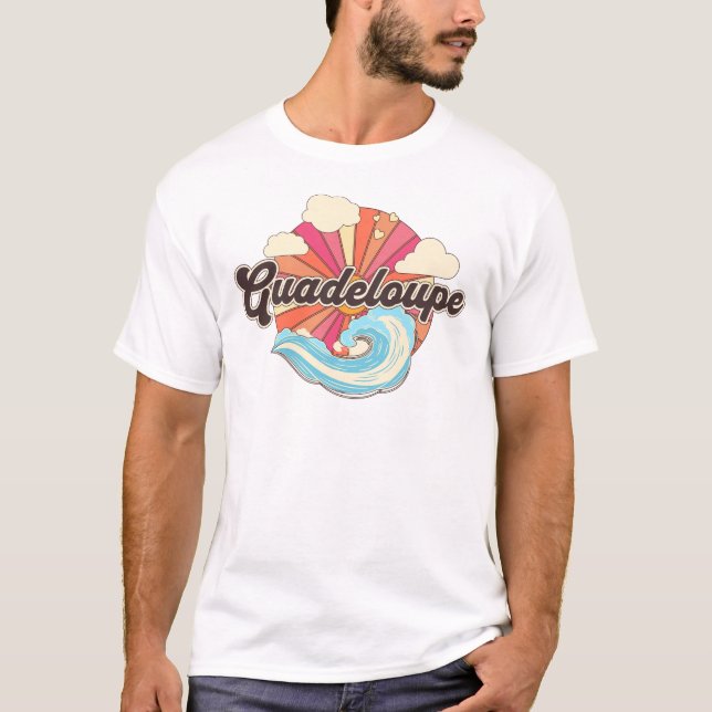 Camiseta Retro caribeño francés de Guadalupe (Anverso)