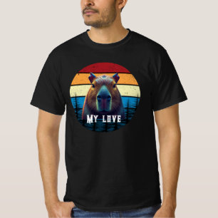 Camiseta Retro Carpincho Mi Amor Estética Vintage Atardecer