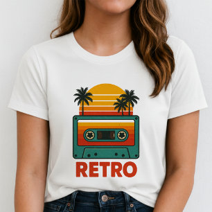 Camiseta Retro Cassette; Música de Puesta de Sol d