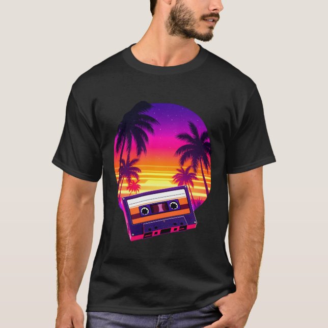 Camiseta Retro Cassette Sunset (Anverso)