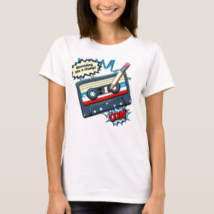 Camiseta Retro cassette with pencil – Pop-art design with t