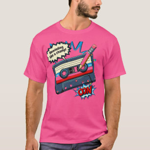 Camiseta Retro cassette with pencil – Pop-art design with t