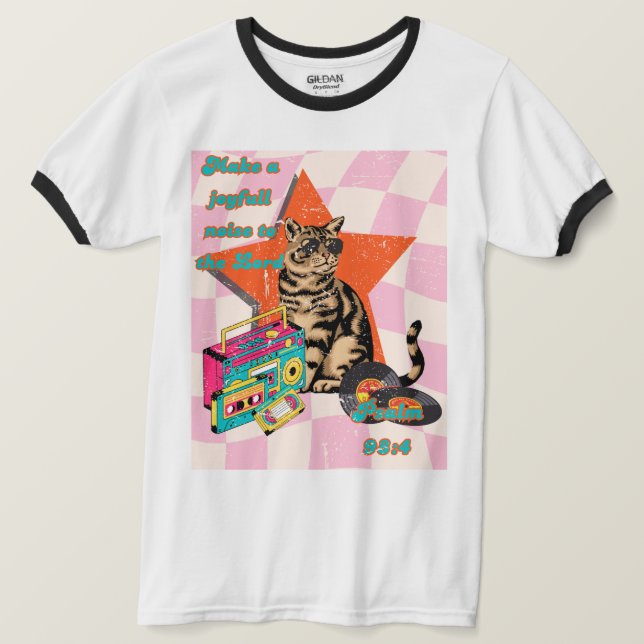 Camiseta Retro cat Biblia verso túnigo unisex (Anverso del diseño)