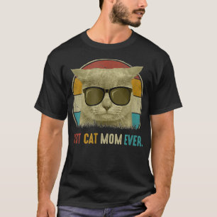 Camiseta Retro Cat Mom  Funny Best Cat Mom Ever with My Cat